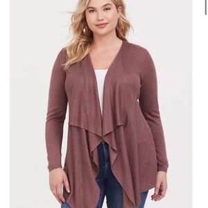 Torrid | Walnut Longsleeve Drape Cardigan
